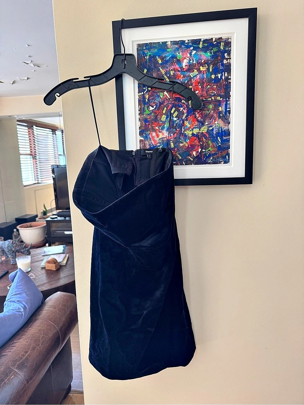 Theory Corset Velvet Dress Black Mini